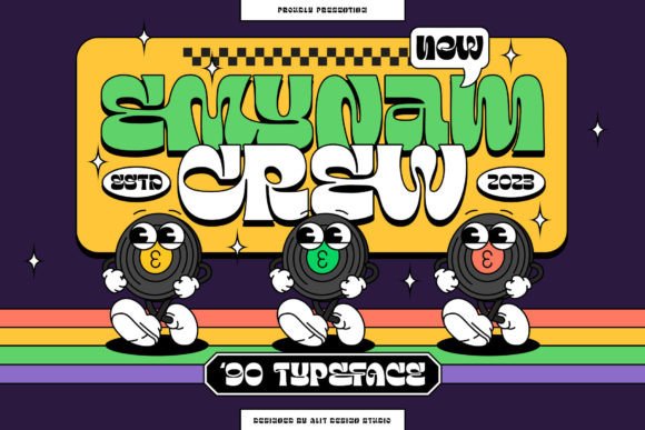 Emynam Crew: A Funky Retro Display Typeface for Small Business Branding